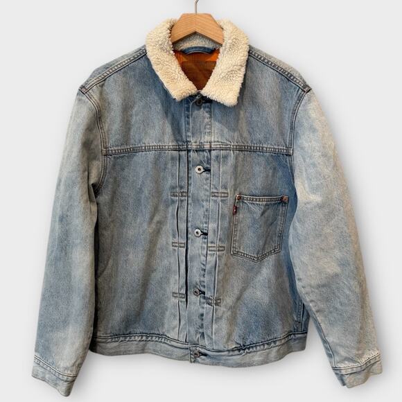 Levi's Type I Fleece Collar Trucker Jacket Size Large - Picture 4 of 11